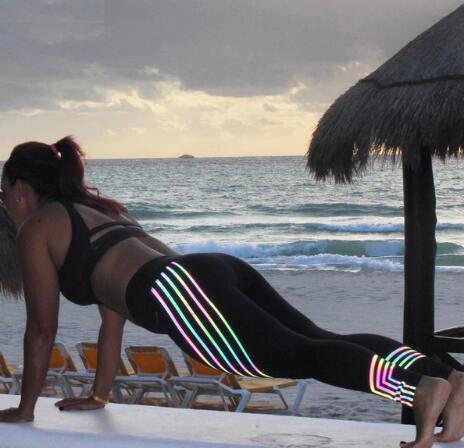 Radiant Aura: Women’s Fitness Glow Leggings – Milk Silk Performance