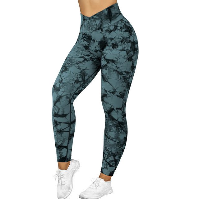 Women’s Seamless Yoga Leggings – Tie‑Dye Push Up Fit