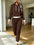 Women's Casual Waffle-Weave Hoodie and Pants Set | Comfortable Two-Piece