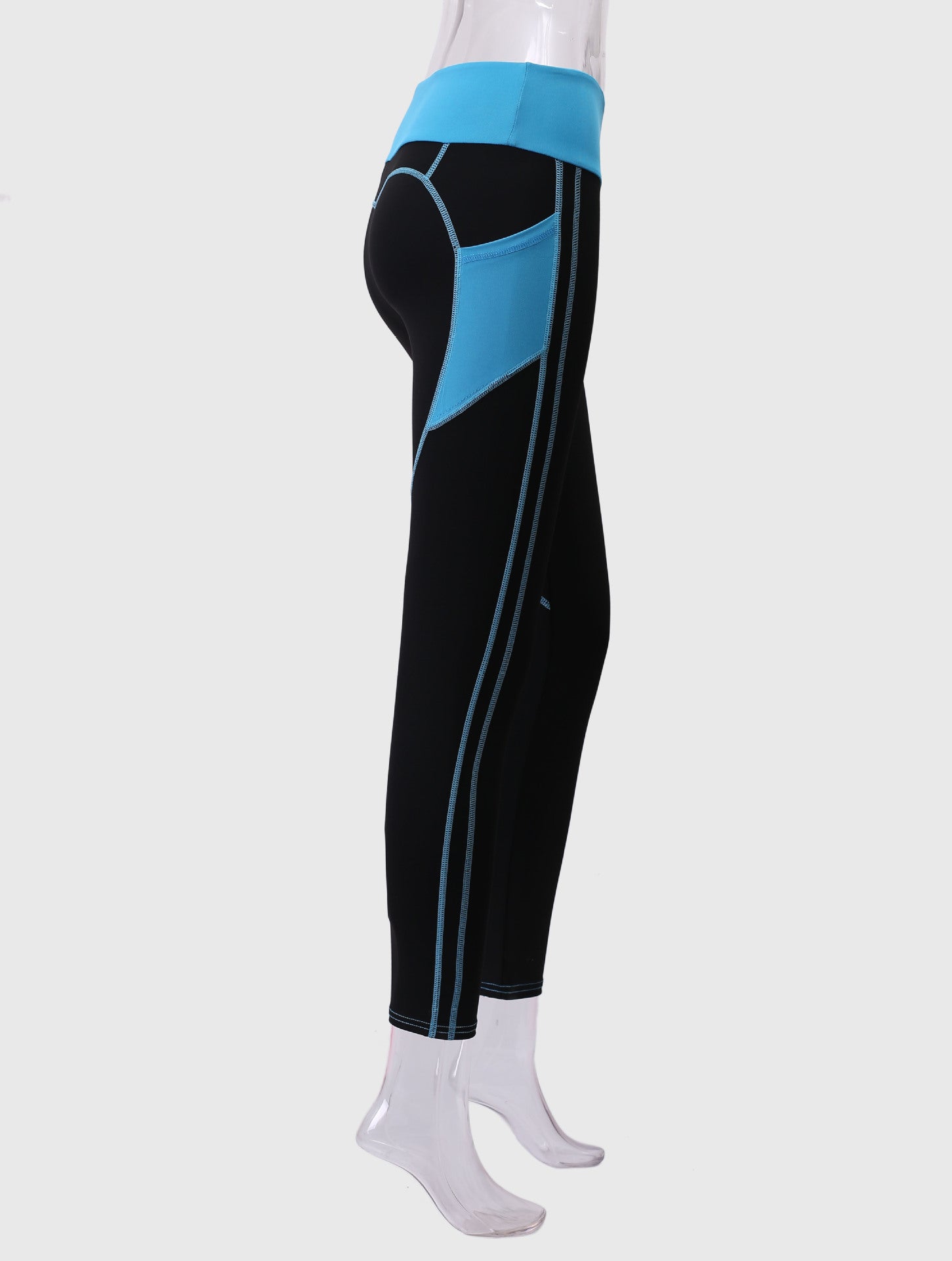 Gothic Edge Color-Block Leggings – Quick-Dry High-Stretch Sculpt