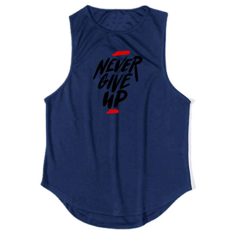 Men's summer workout vest with letter pattern in various colors for sports