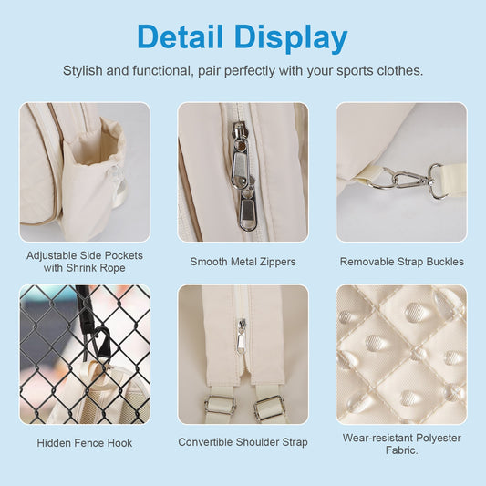 Waterproof Pickleball Sling Bag with Wet Pocket & Hidden Fence Hook – 2 Color Options