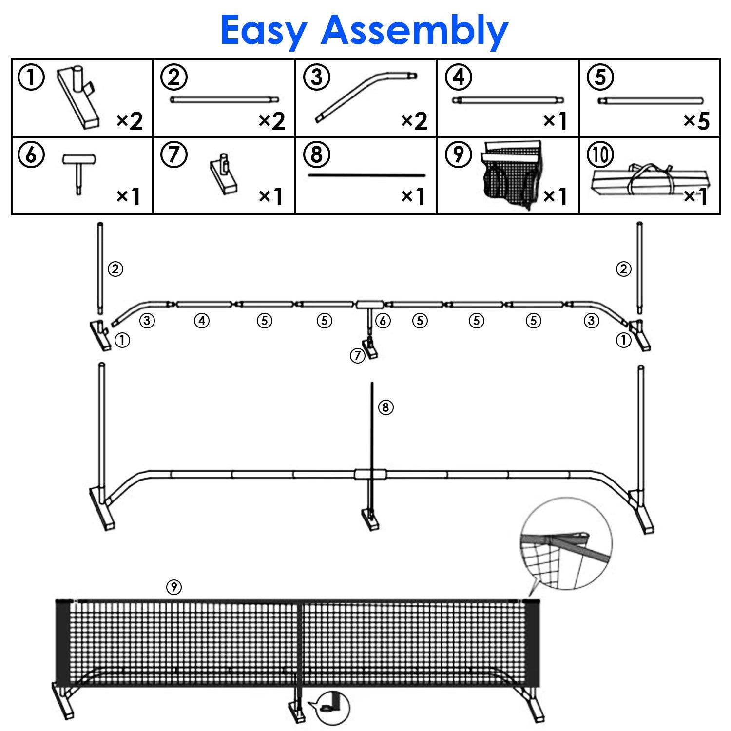 22ft Portable Pickleball Net System – The Complete All-in-One Court Set
