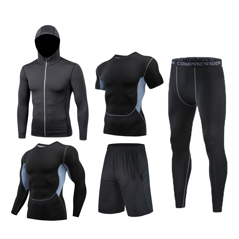 5-Piece Men’s Training Suit - Quick-Dry Running Set