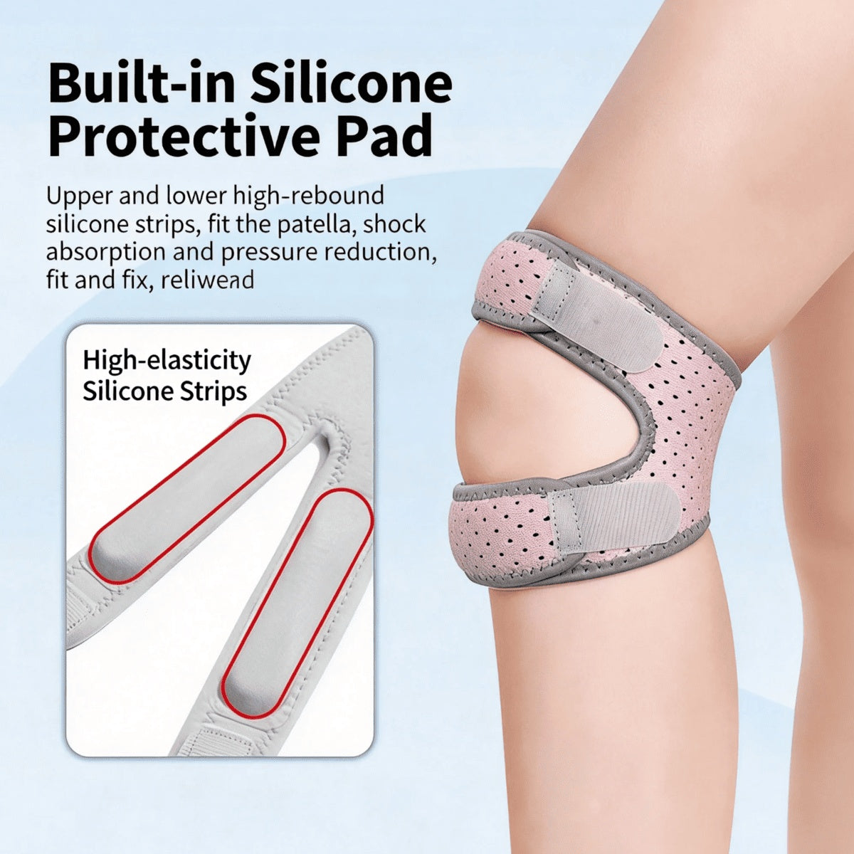 Pro-Guard Dual Patella Knee Strap – Adjustable Silicone Shock Support