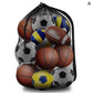 Mesh Soccer Ball Bag Extra Large Drawstring Basketball Storage Bag with Zipper Pocket Volleyball Football Net Pack Gym Bags