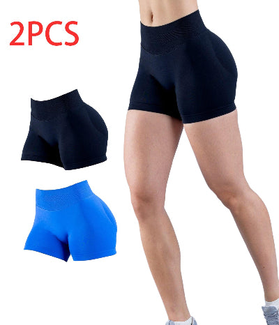 Pro-HIIT 2-Pack Quick-Dry Yoga Shorts – Dual-Layer Moisture Tech