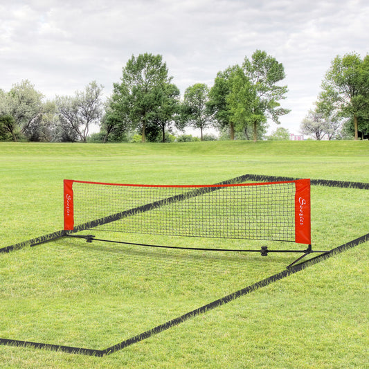 10ft Portable Multi‑Sport Net with Sideline & Carry Bag – Red
