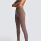 Dark Brown Solid Color Sports Bra and High Waist Leggings Active Set