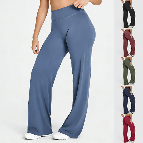 High Waisted Straight Leg Yoga Pants with Pockets