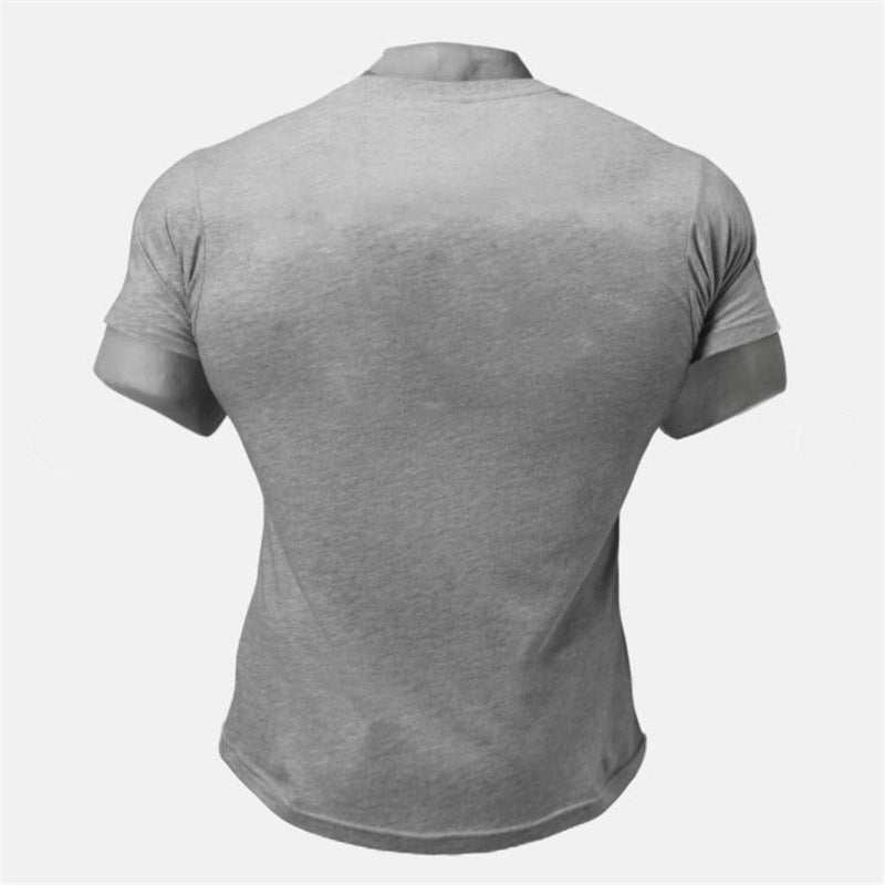 Men's workout short sleeve t-shirt with round neck and slim fit in multiple colors
