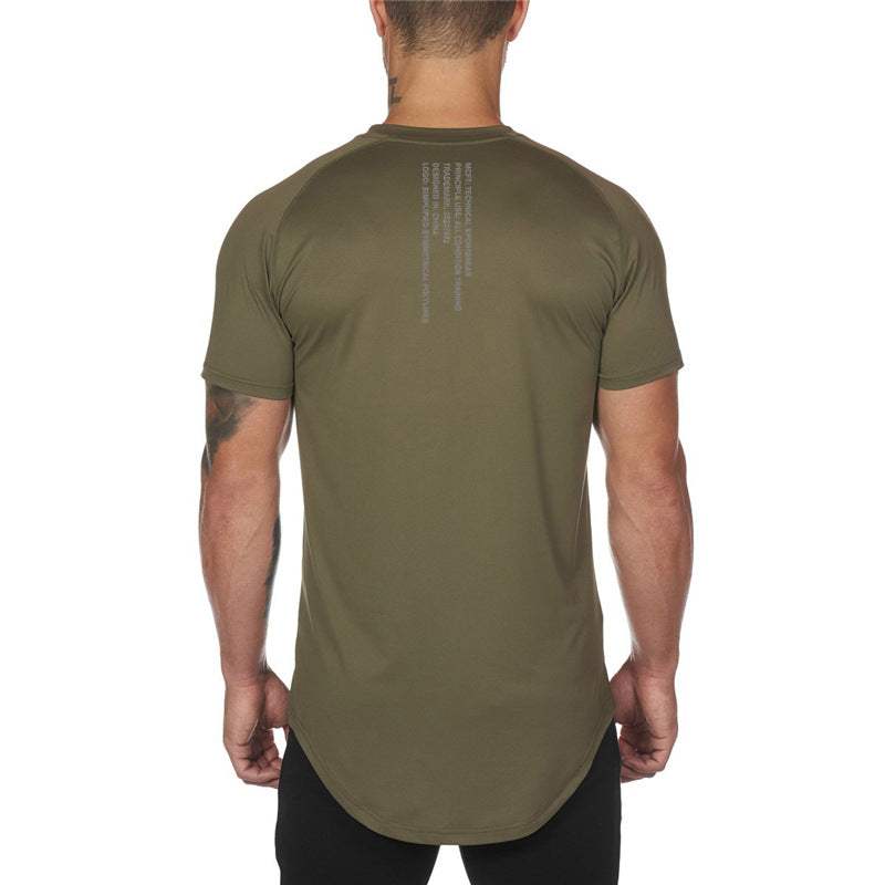Men's breathable workout short sleeve T-shirt in solid colors for casual sportswear