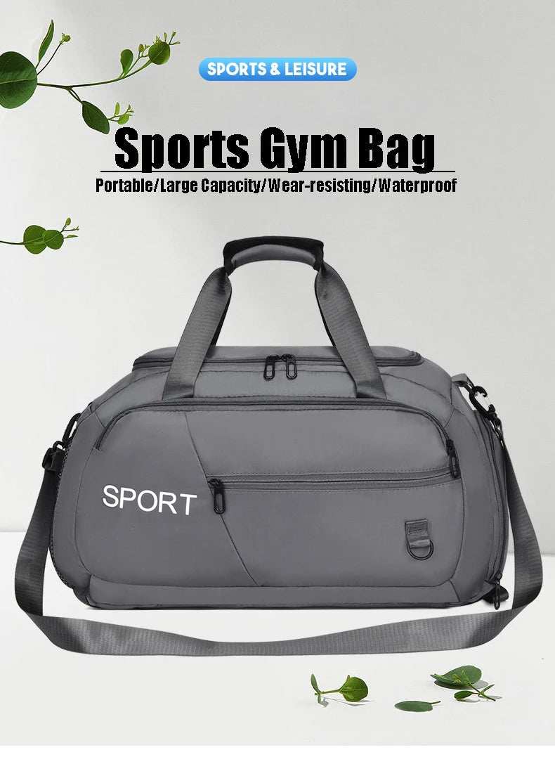 Oxford Gym Shoulder Bag with Shoes Compartment