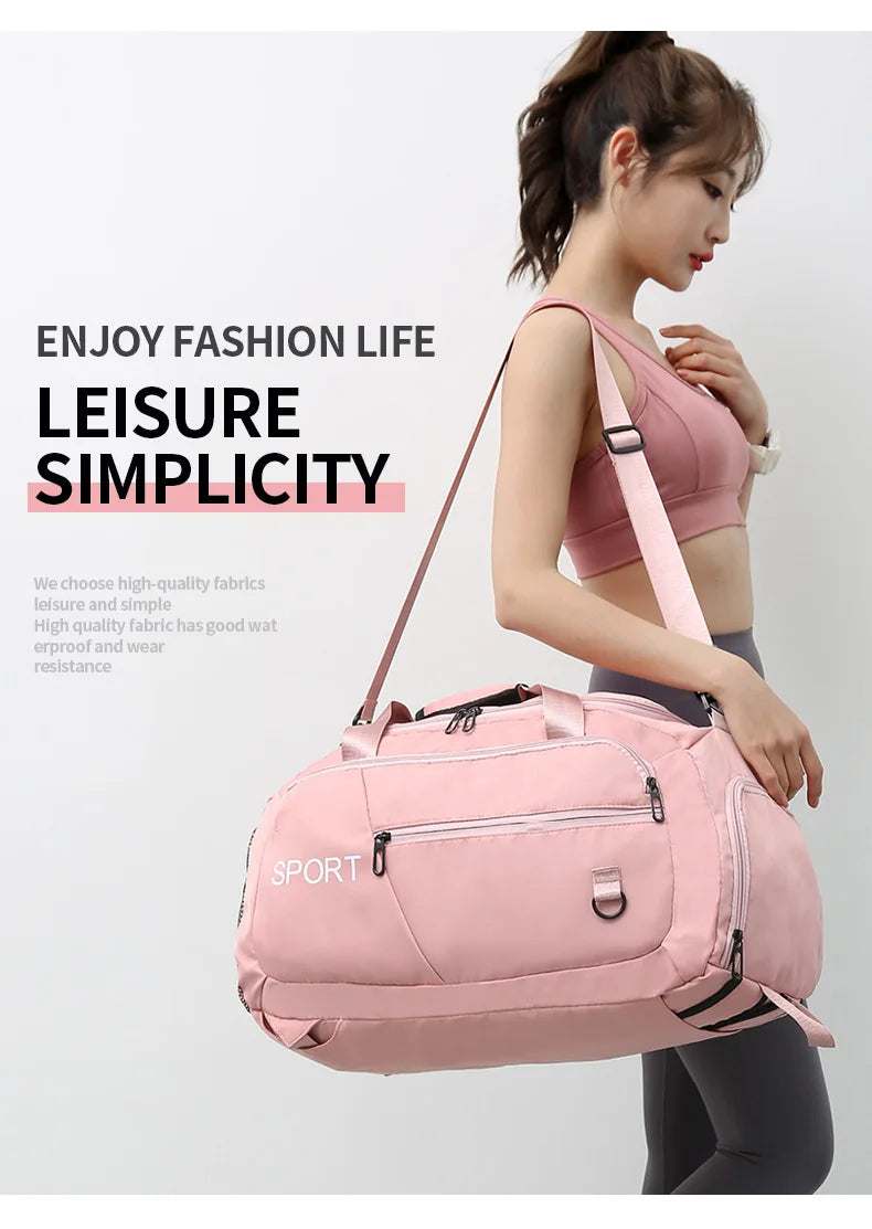 Oxford Gym Shoulder Bag with Shoes Compartment
