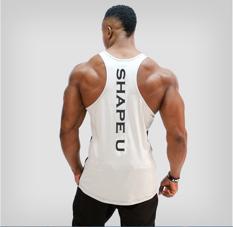 Men’s Sports Tank – Breathable U‑Neck Contrast Training Wear