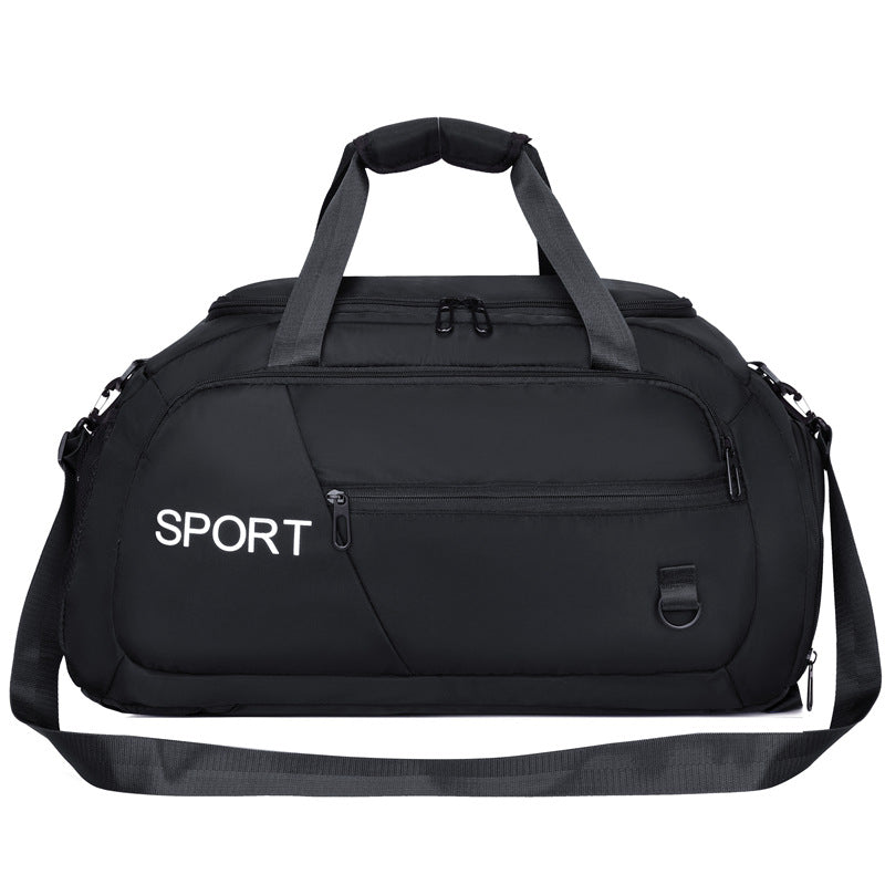 Waterproof Oxford fabric luggage bag for women with multi-pocket design and shoe compartment for travel and fitness use