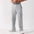 Black male solid color elastic-waist drawstring sweatpants in loose fit wide-leg style