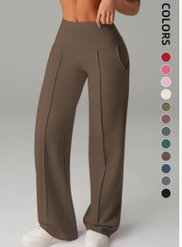 Women's high-waist wide-leg sweatpants, 3-pack option 3