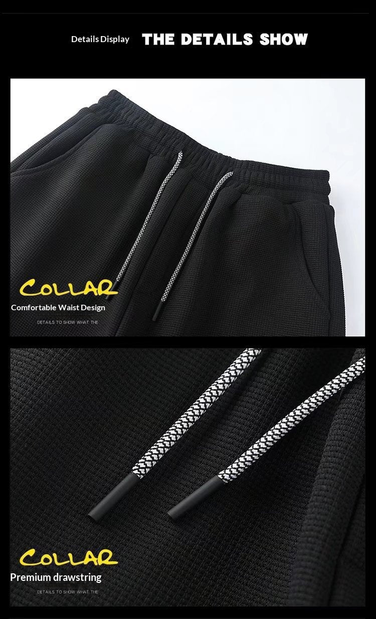 Men's fleece-lined waffle-knit joggers, product detail 5