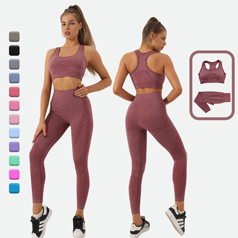 Women's seamless crop top and leggings set, photo 1