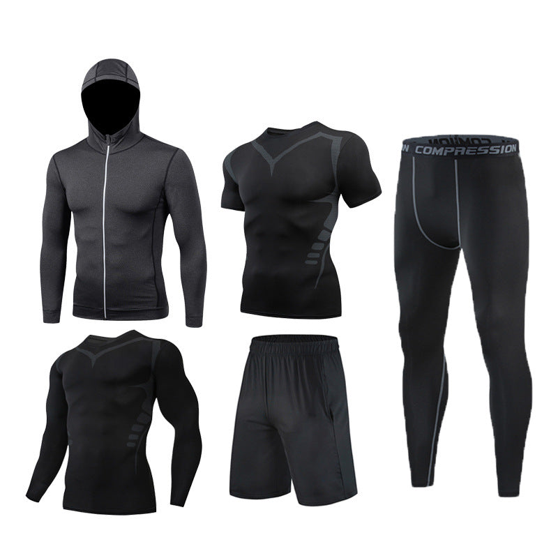 5-Piece Men’s Training Suit - Quick-Dry Running Set