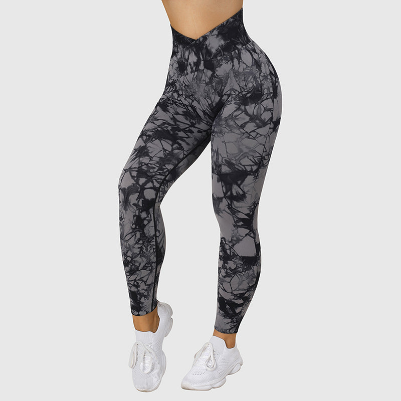 Women’s Seamless Yoga Leggings – Tie‑Dye Push Up Fit