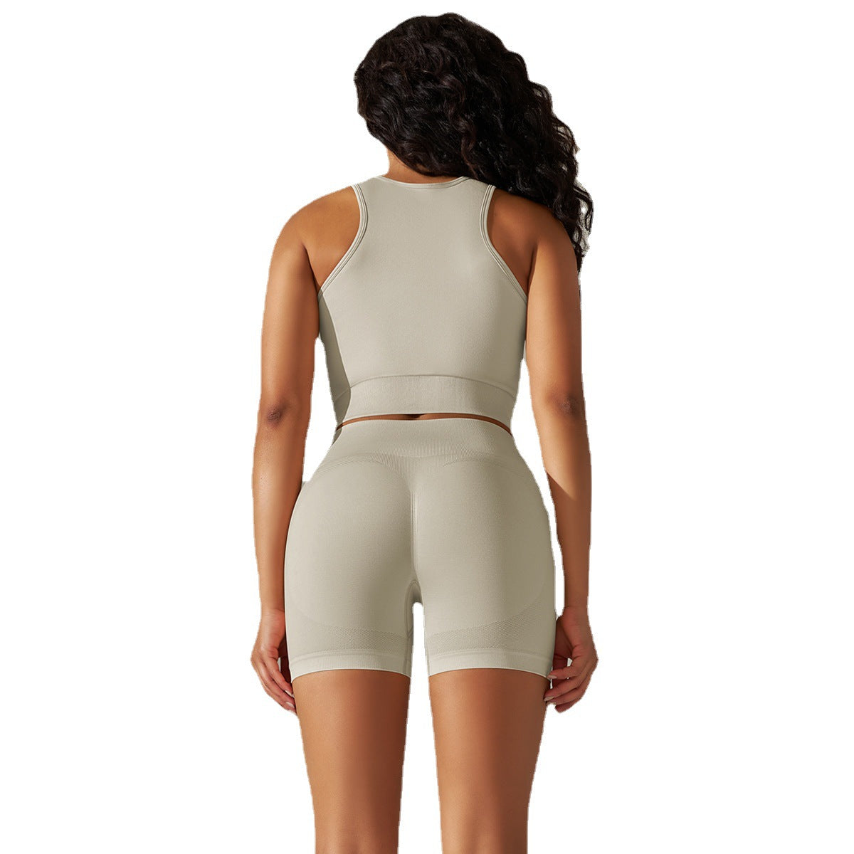 Women's seamless knit tank top and shorts set, colour option 5