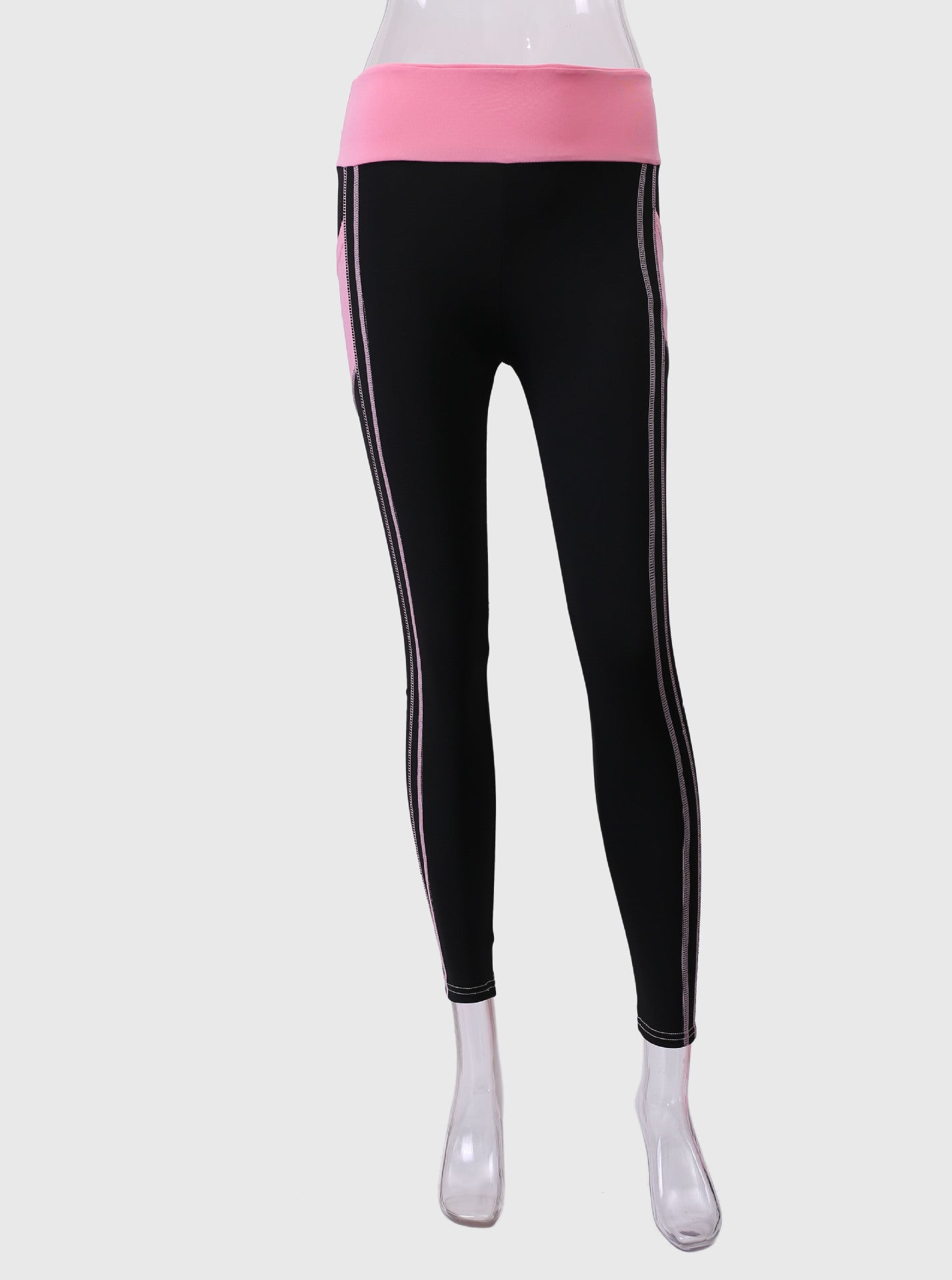 Gothic Edge Color-Block Leggings – Quick-Dry High-Stretch Sculpt