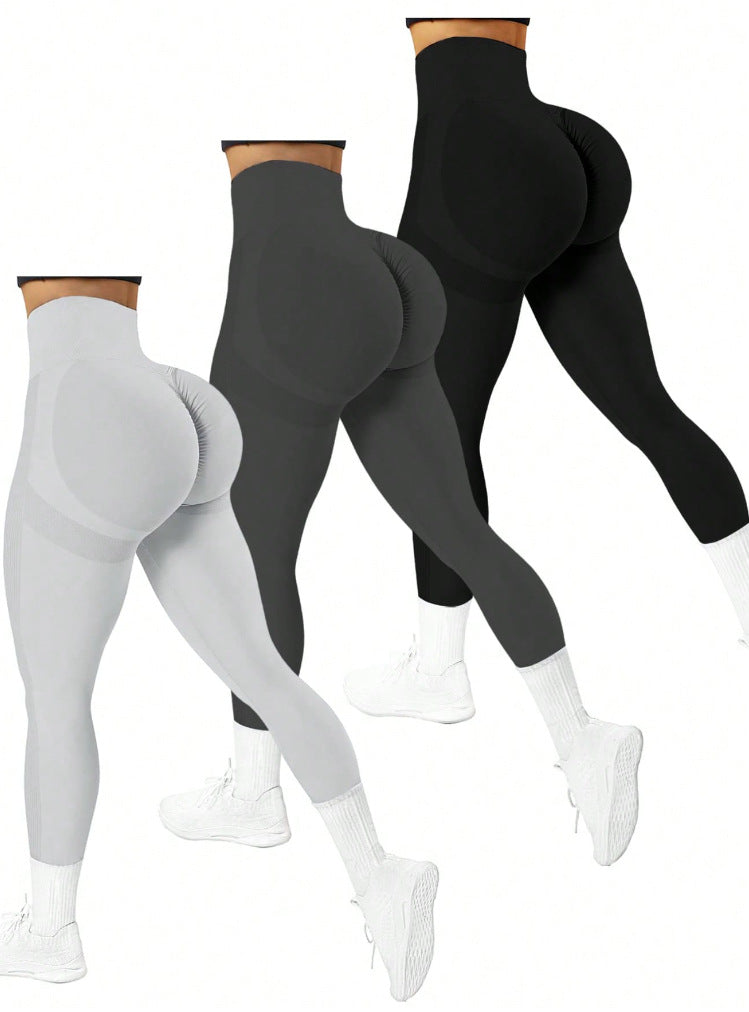 Seamless Peach Tie‑Dye Workout Leggings
