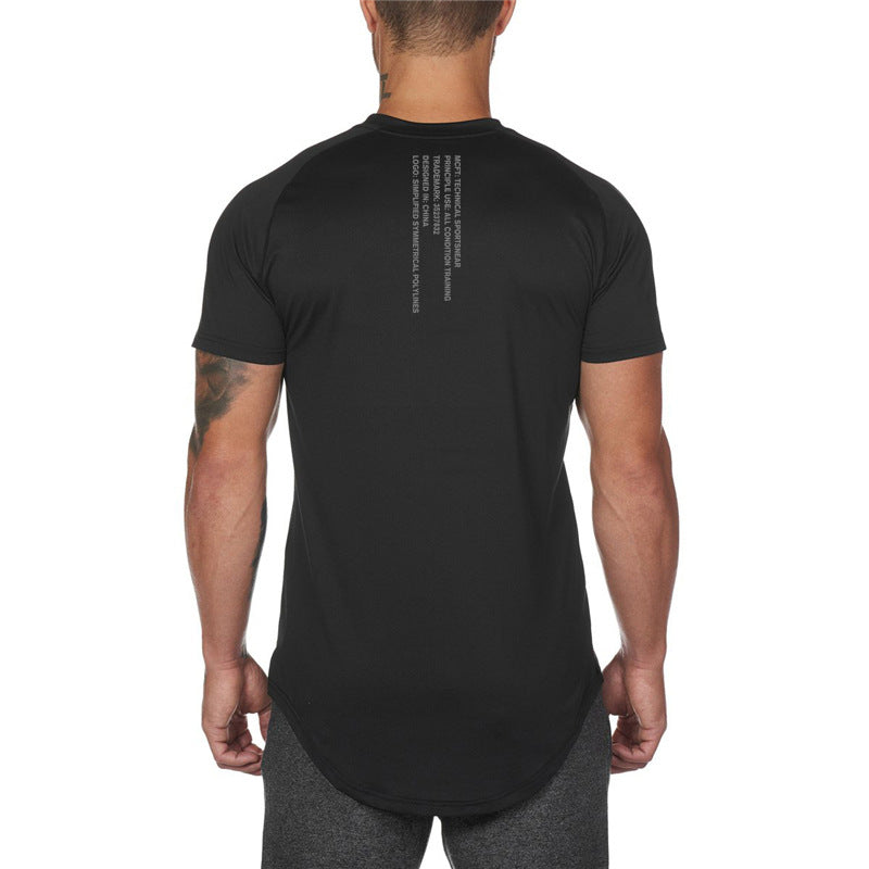 Men's breathable workout short sleeve T-shirt in solid colors for casual sportswear