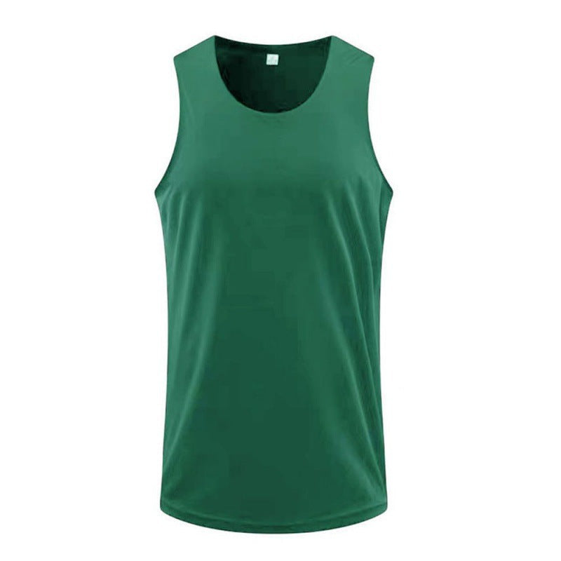 Black sleeveless breathable ice silk sports vest for men and women workout