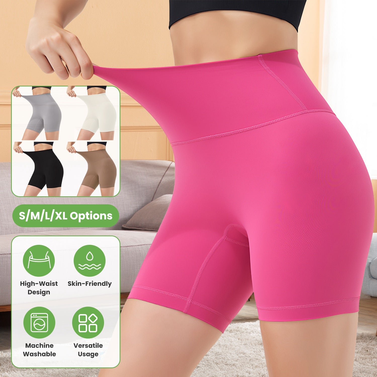 Women’s Seamless High‑Waist Booty Shorts – 6.3" Inseam for Running, Yoga & Volleyball