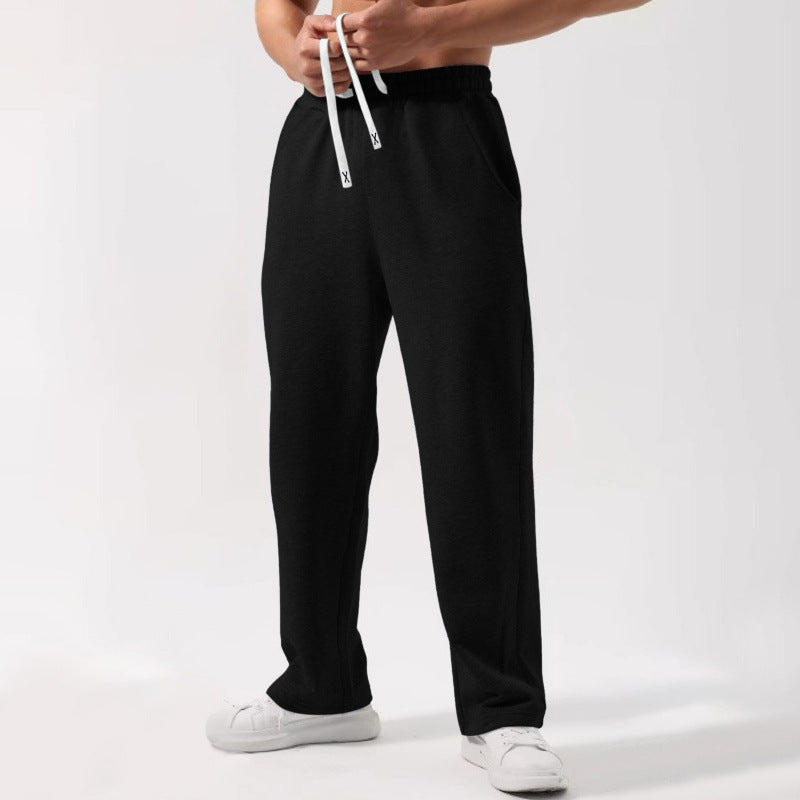 Female elastic-waist drawstring wide-leg sweatpants in multiple colors for casual street fashion
