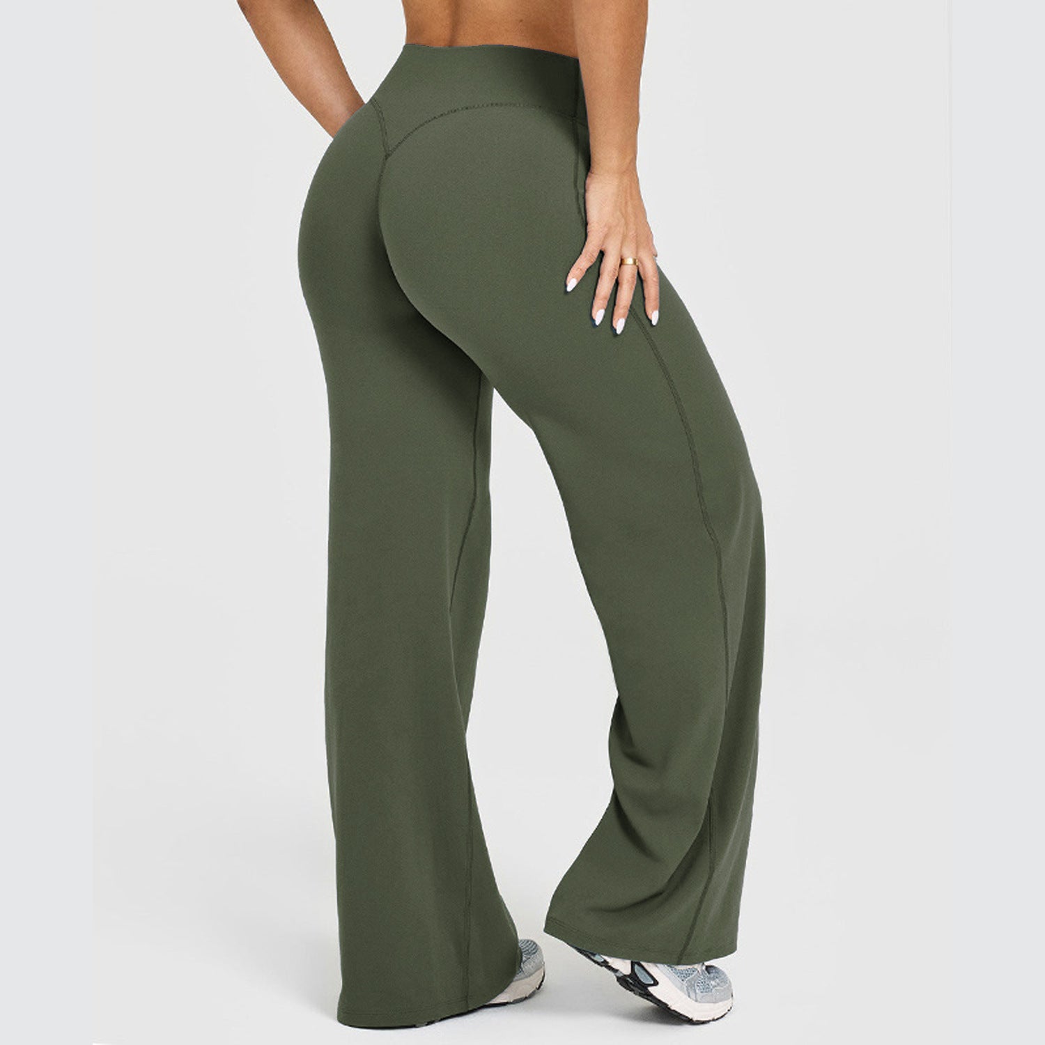 High Waisted Straight Leg Yoga Pants with Pockets