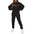 Black fleece letter-printing hoodie and sweatpants set for women with 3D effect polyester fabric