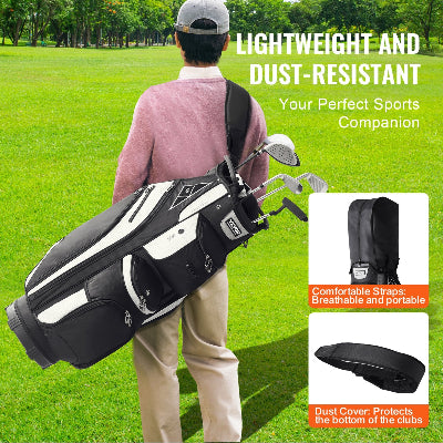 Elite Series 14-Way Golf Cart Bag – Stealth Black Color-Block