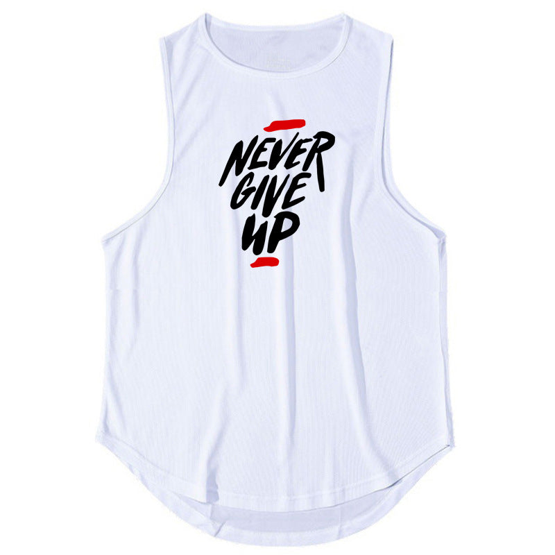 Men's summer workout vest with letter pattern in multiple colors and sport style