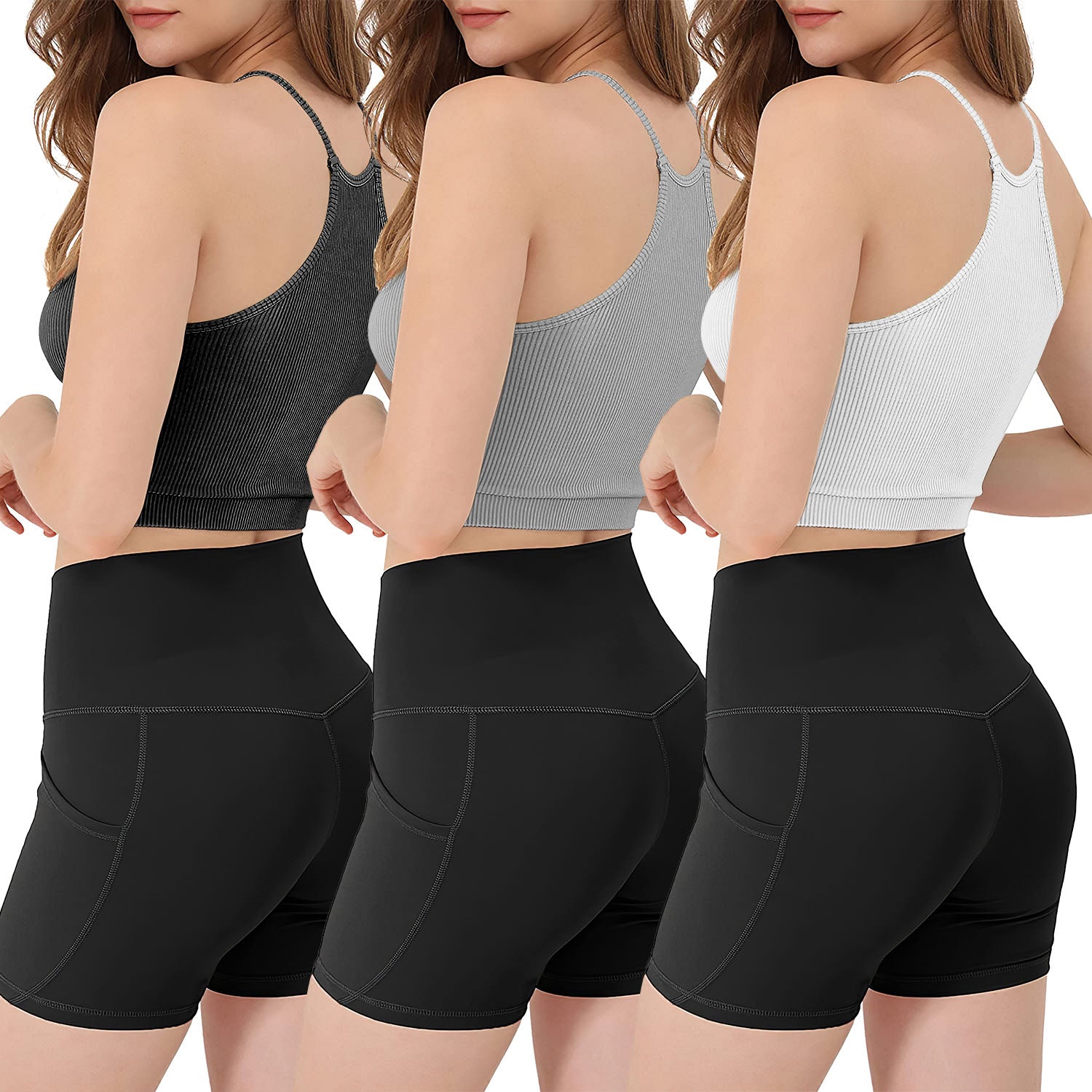 Women’s Summer Ribbed Knit Crop Tank Tops – 3‑Pack, Stretchy & Machine‑Washable