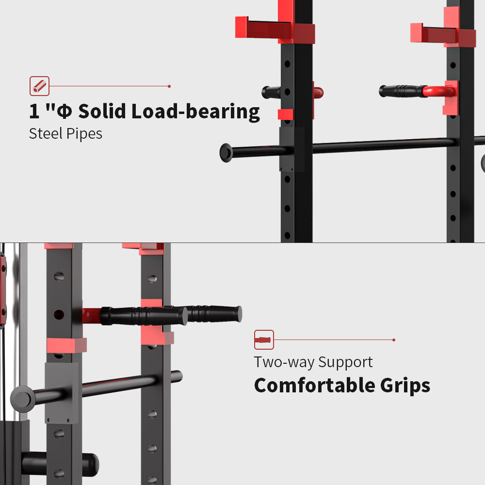 Multi-functional Power Cage Home Adjustable Pullup Squat Rack Capacity Comprehensive Fitness Barbell Rack