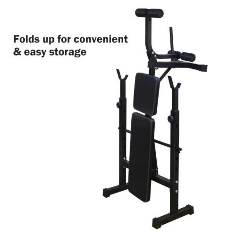 Olympic Weight Bench with Squat Rack – Home Gym Trainer