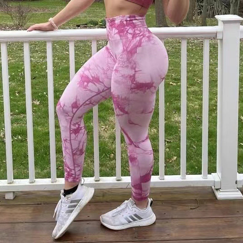 Tie‑Dye High‑Waist Fitness Leggings