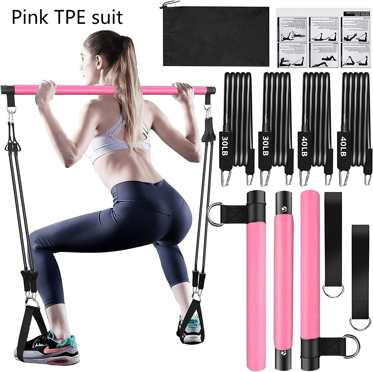 Yoga & Pilates Bar Set – Resistance Band Fitness Trainer