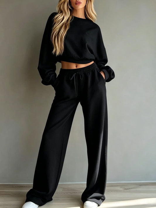 Womens Casual Short Hooded Sweatshirt Set