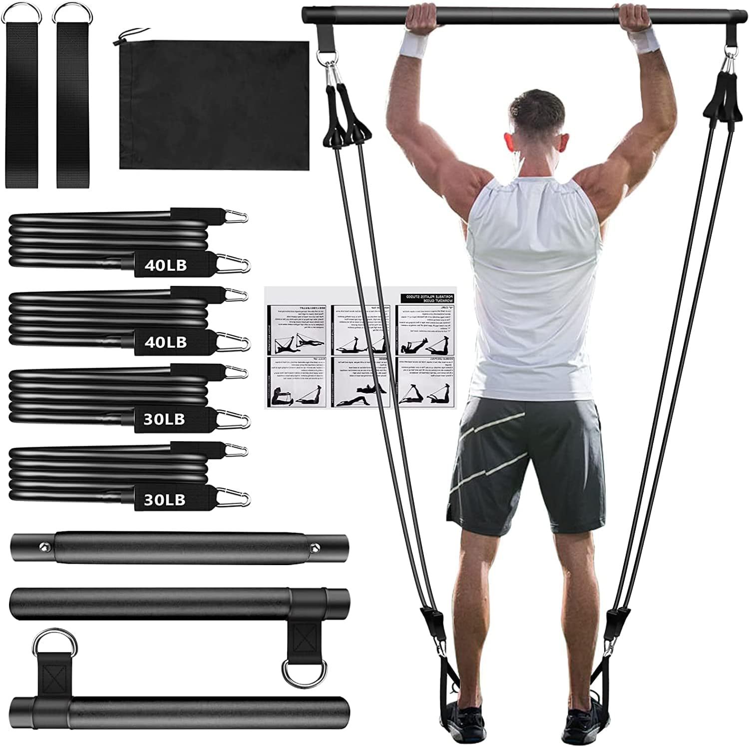 Yoga & Pilates Bar Set – Resistance Band Fitness Trainer