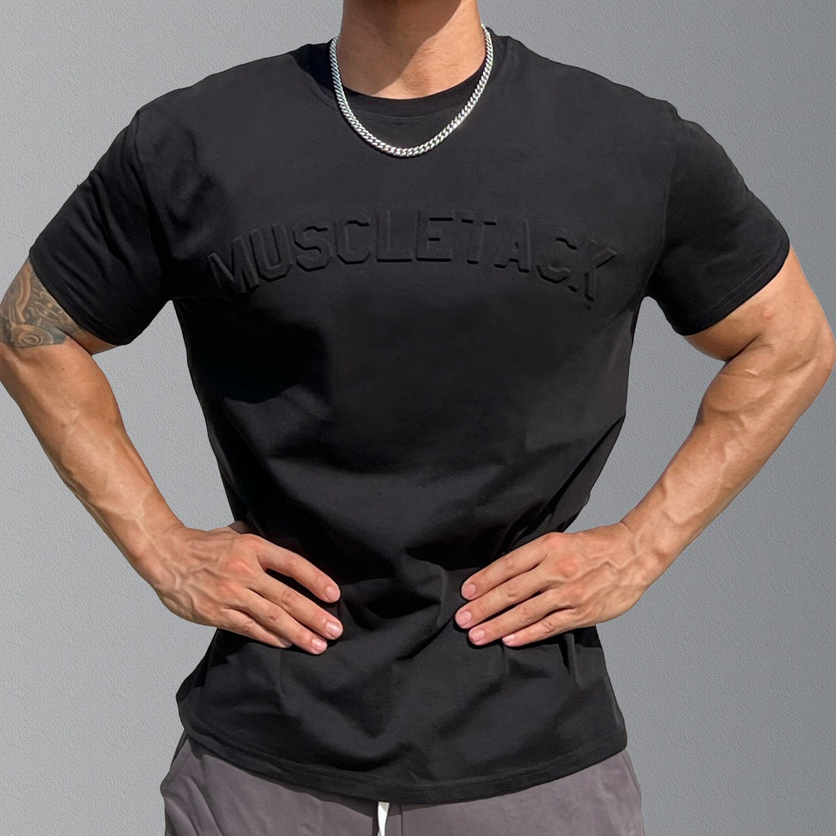 Men's sports loose cotton workout short sleeve T-shirt in solid colors with raglan sleeves for youth males