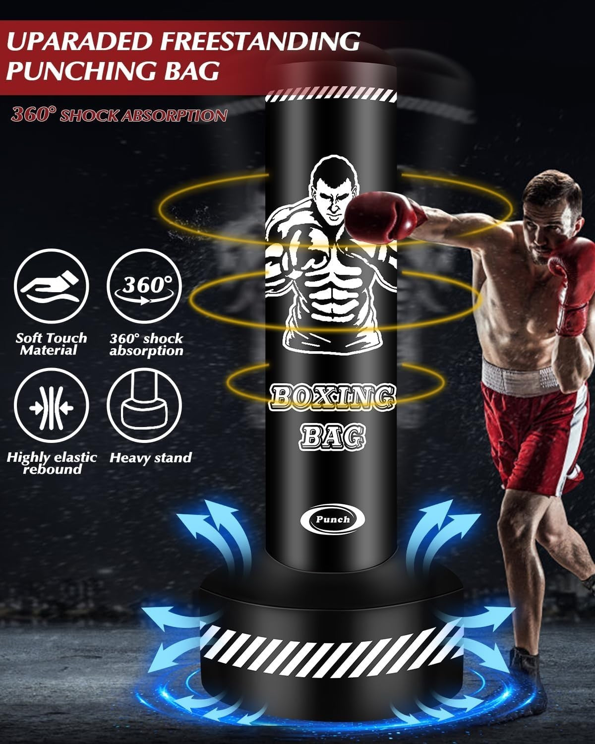 Heavy Punching Bag Boxing Free Standing Fitness MMA Fitness Training Equipment