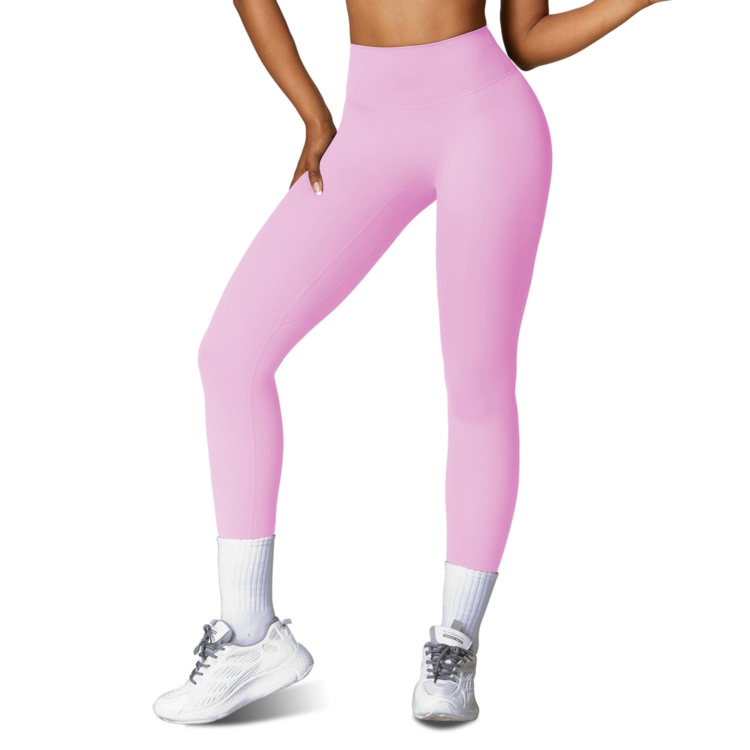 High-Waist Compression Running & Yoga Leggings - 25" Inseam