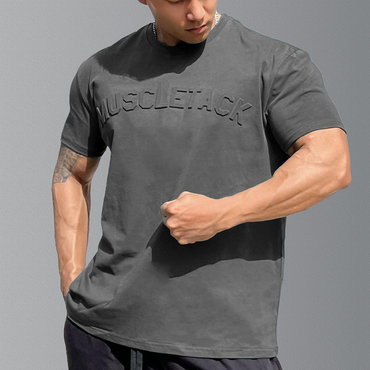 Men's sports loose cotton workout short sleeve T-shirt in various colors