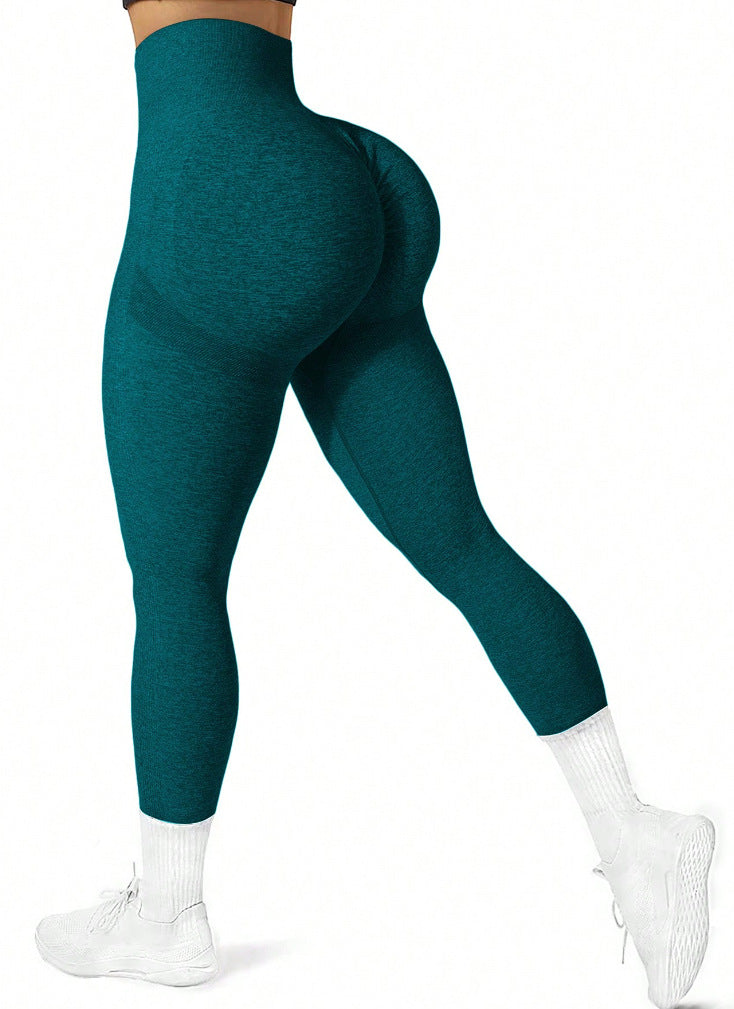 Seamless Peach Tie‑Dye Workout Leggings