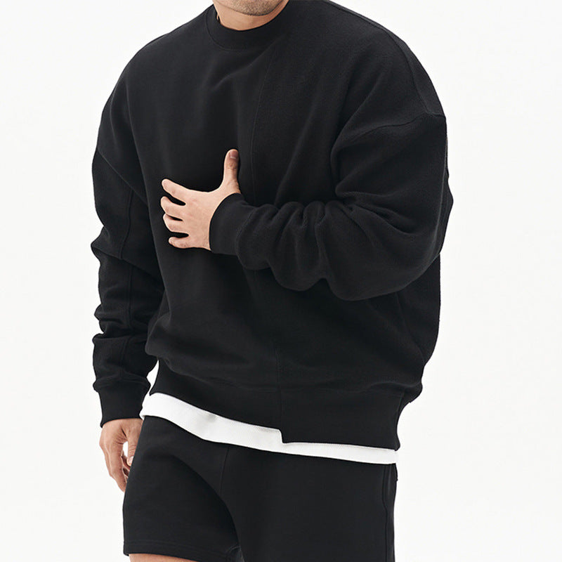 Men's Premium Workout Fit Pullover in Black & Beige Colors